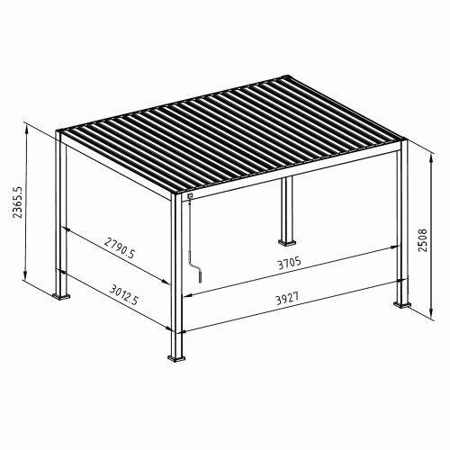 Pergola ogrodowa aluminiowa MIRADOR Premium 111 Delux 3 x 4 m Antracyt